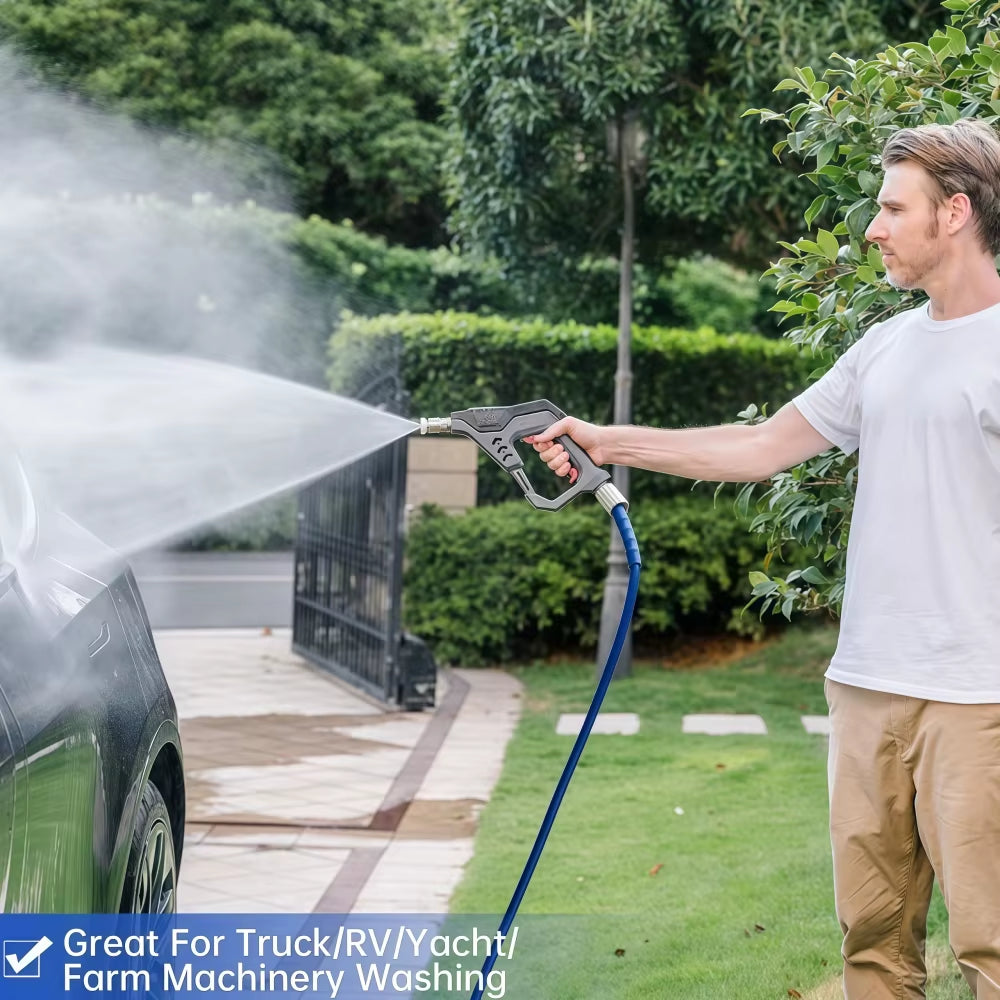 2~30M High Pressure Cleaning Machine Hose 5800 PSI Kink Resistant Hose Car Wash Extension Hose with Brass Adapter M22-Pin 14/15