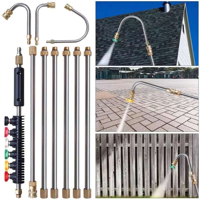 4000 Psi Telescoping High Pressure Washer Wand Set Commercial Grade Pressure Washer for Gutter & Roof Drainage & Walls Cleaning