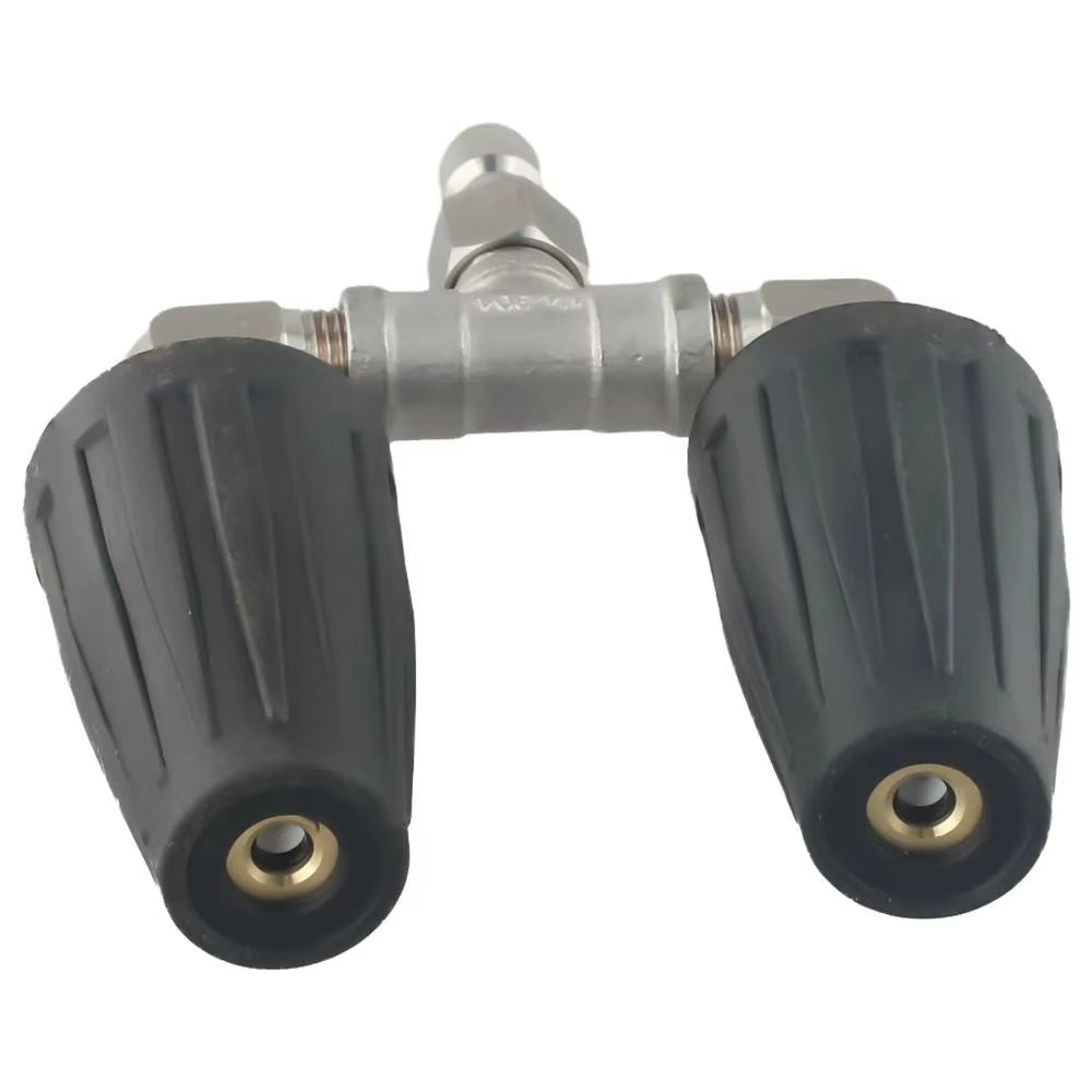 Stainless Steel Dual Turbo Nozzle Pressure Washer Quick Coupler Double Turbine Nozzle Rotary High Pressure Washer Turbine Nozzle
